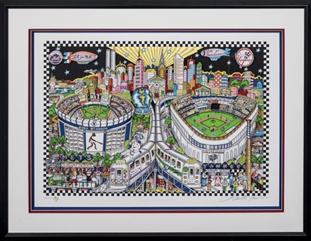 2000 "Finally A Subway Series!" Charles Fazzino 3D Artwork In 37x29 Framed Display (LE 38/200)